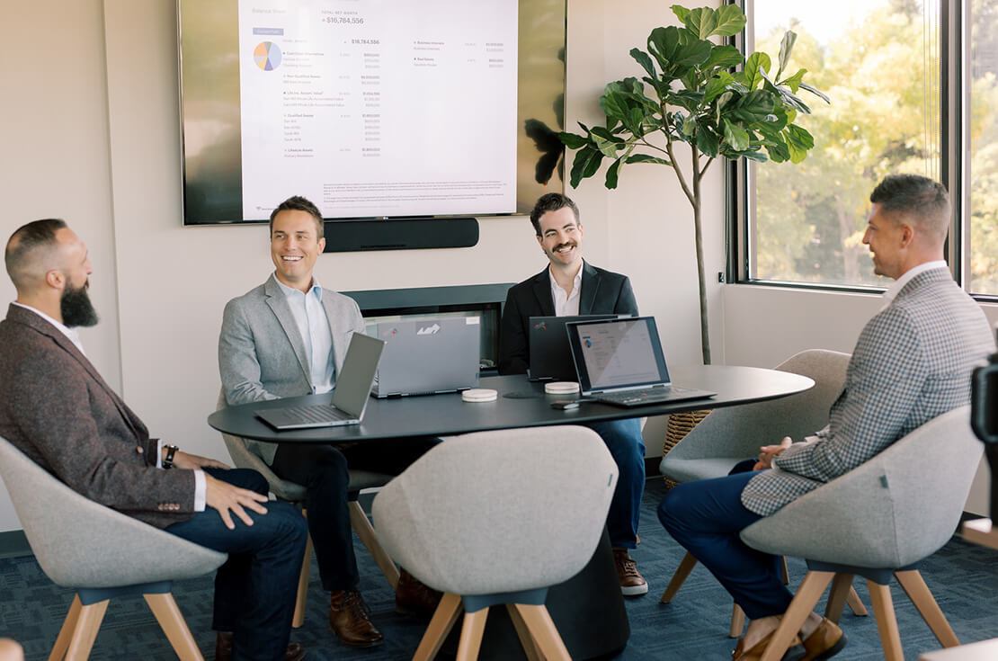 Colleagues meeting in a conference room